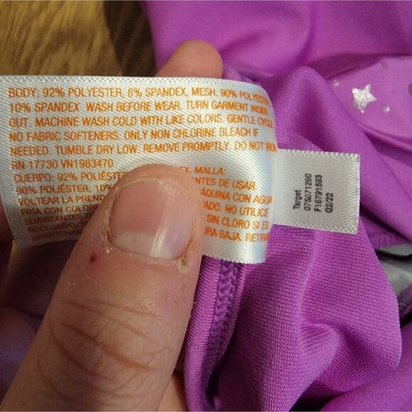 Girls Cat and Jack Purple Stars and Moons 6-6× Leotard - Picture 2 of 7